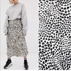 Rachel Zoe black and white hearts maxi skirt